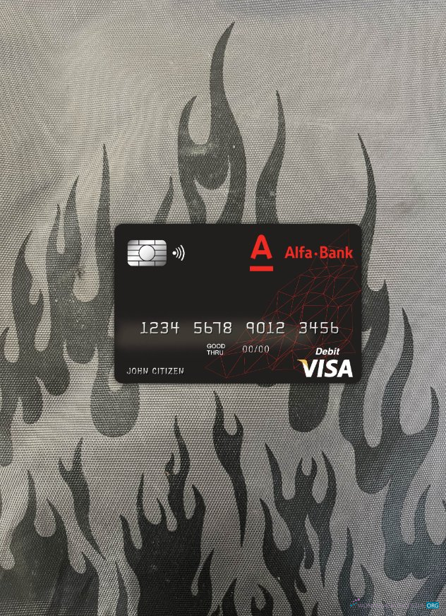 Download Belarus Alfa bank visa card photolook front Photoshop template